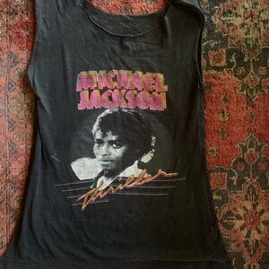 Black Michael Jackson Graphic Tank Top